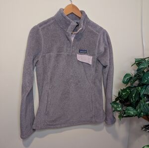 Patagonia Women’s Re-Tool Snap-T Fleece Pullover Lavender with Pink Trim Size M